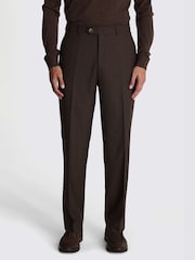 MOSS Relaxed Fit Flannel Brown Trousers - Image 1 of 1