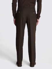 MOSS Relaxed Fit Flannel Brown Trousers - Image 2 of 3