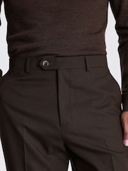 MOSS Relaxed Fit Flannel Brown Trousers - Image 3 of 3