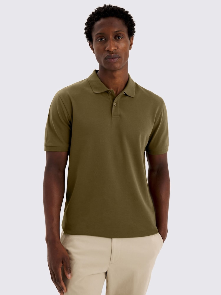 MOSS Green Pique Polo Shirt - Image 1 of 4 MOSS Green Pique Polo Shirt - Image 1 of 4