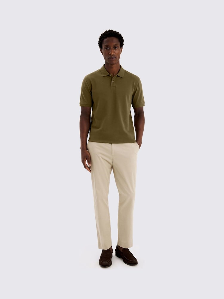 Зеленый - MOSS MOSS Green Pique Polo Shirt - Image 2 of 4