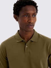 Зеленый - MOSS MOSS Green Pique Polo Shirt - Image 3 of 4