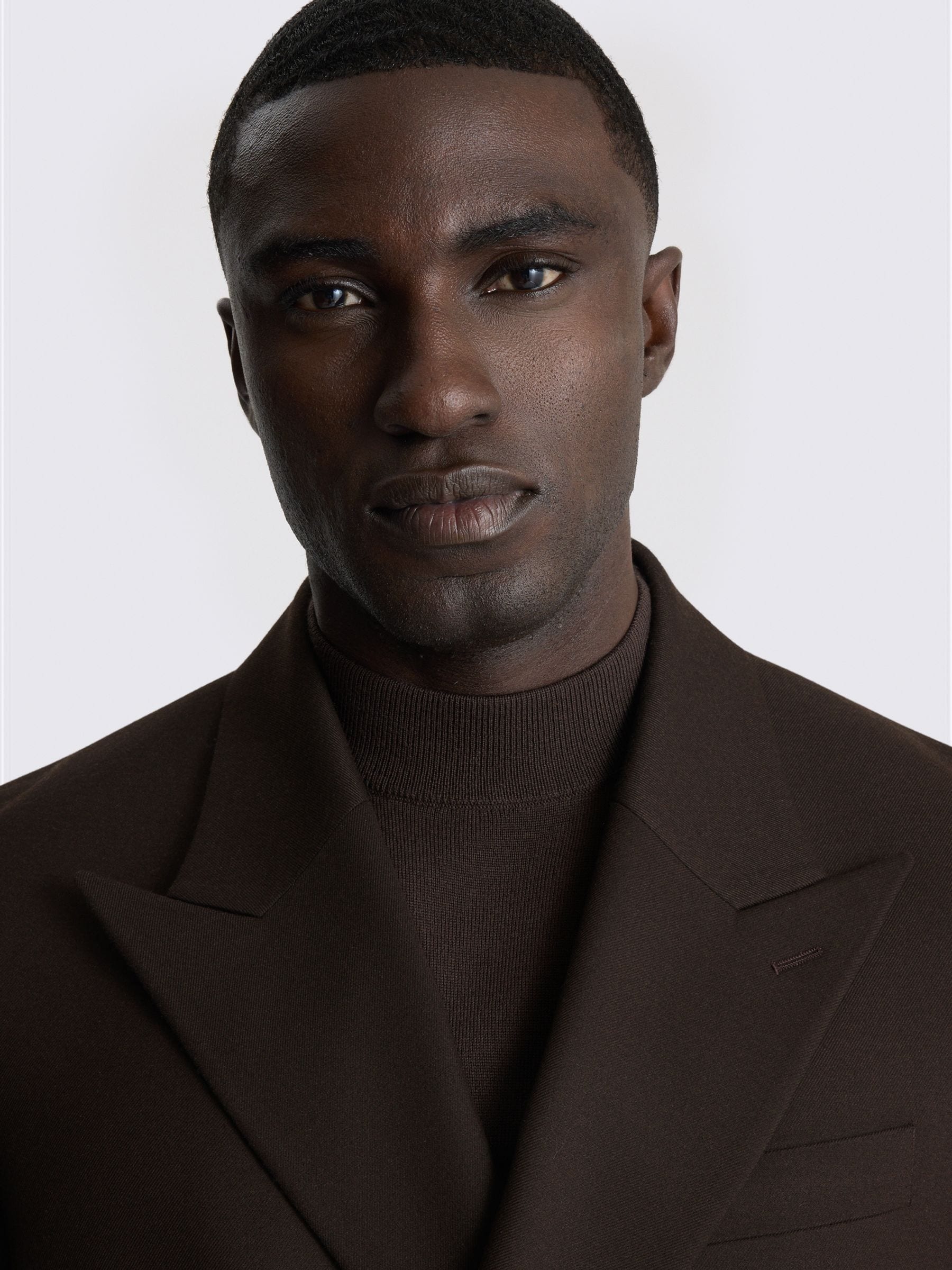 Buy MOSS Brown Relaxed Fit Flannel Double Breasted Suit Jacket