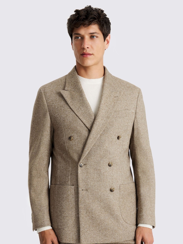 MOSS Relaxed Fit Gold Tweed Herringbone Jacket - Image 1 of 5