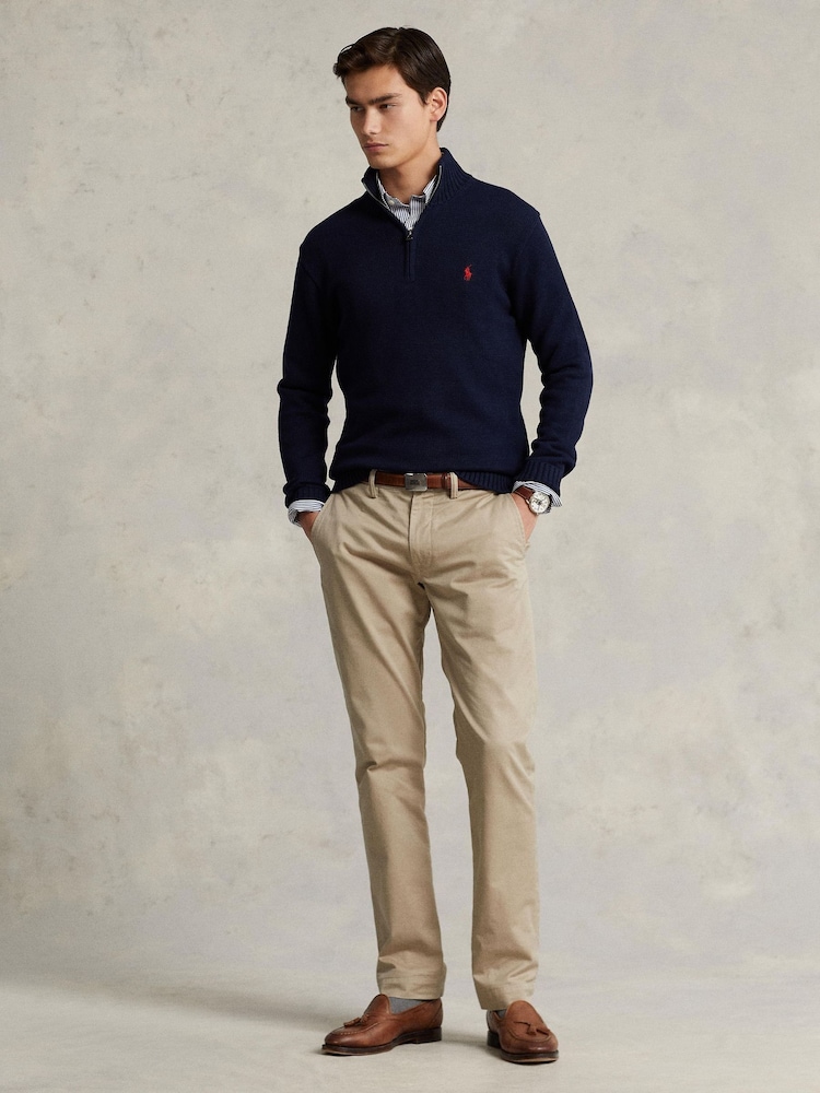 Polo Ralph Lauren Hunter Navy Long Sleeve Pullover Jumper - Image 1 of 5