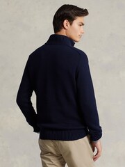 Polo Ralph Lauren Hunter Navy Long Sleeve Pullover Jumper - Image 3 of 5