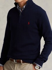 Polo Ralph Lauren Hunter Navy Long Sleeve Pullover Jumper - Image 4 of 5