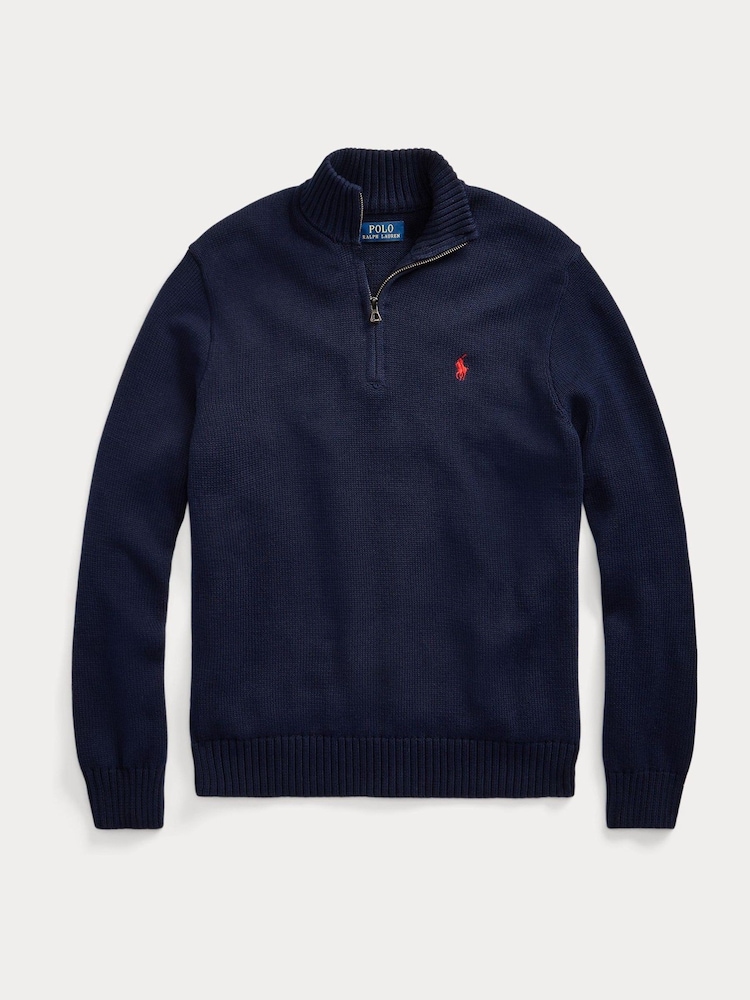 Polo Ralph Lauren Hunter Navy Long Sleeve Pullover Jumper - Image 5 of 5