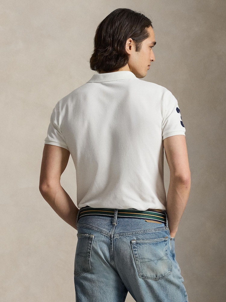 Polo Ralph Lauren White Knit Polo Shirt - Image 2 of 4 Polo Ralph Lauren White Knit Polo Shirt - Image 2 of 4