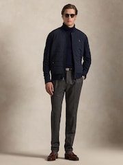 Polo Ralph Lauren Aviator Navy Long Sleeve Full Zip Jacket - Image 4 of 8