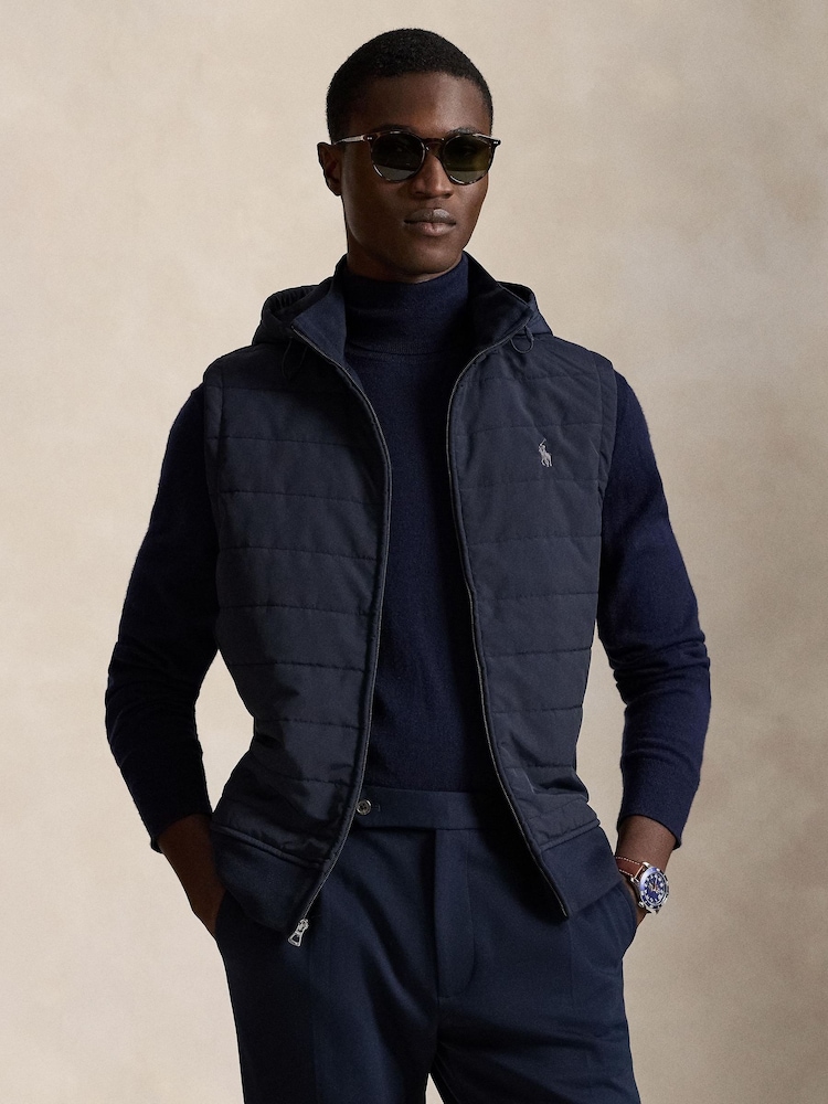 Polo Ralph Lauren Aviator Navy Knit Vest Pullover Gilet - Image 1 of 5