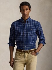 Polo Ralph Lauren Navy White Woven Sport Shirt - Image 1 of 4