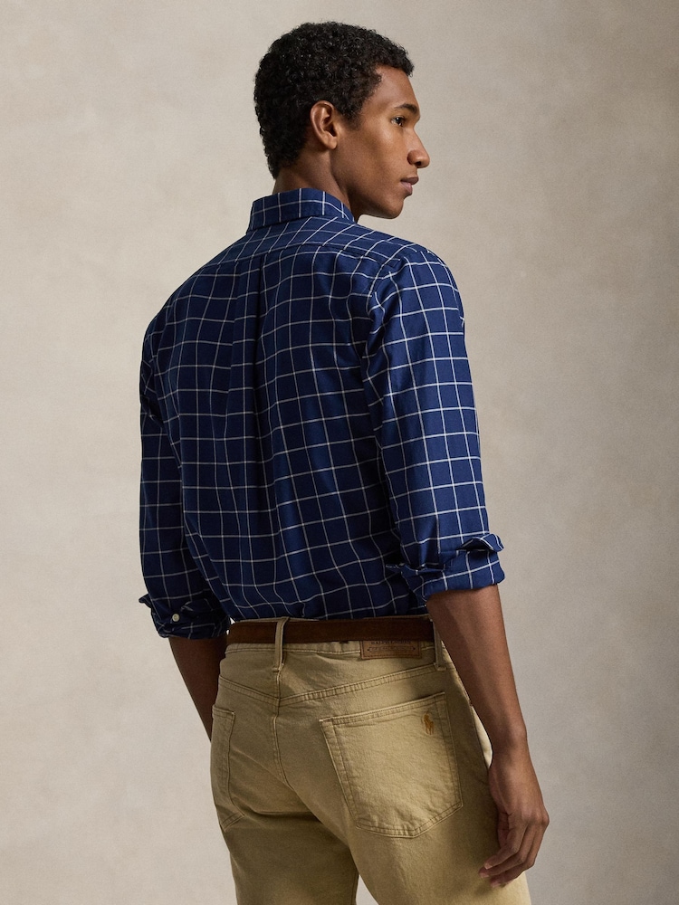 Polo Ralph Lauren Navy White Woven Sport Shirt - Image 2 of 4