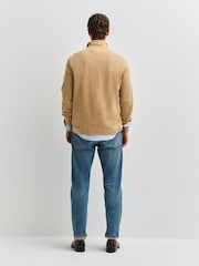 Polo Ralph Lauren Classic Camel Heather Knit Half Zip Pullover Sweatshirt - Image 6 of 8