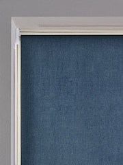 Blue Navy Ready Made Printed Texture Moisture Resistant Roller Blind - Image 5 of 6