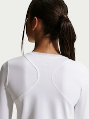 Nike White Dri-FIT Knit Long Sleeve Top - Image 4 of 5