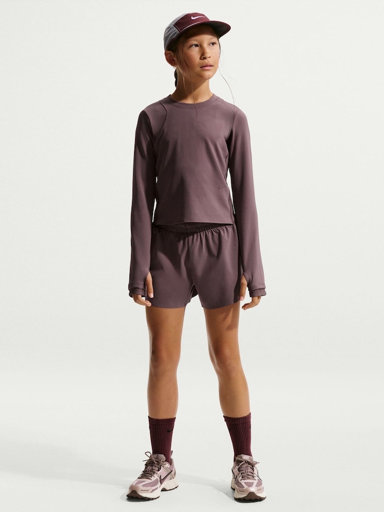 Nike Tattoo Brown Dri-FIT Knit Long Sleeve Top - Image 1 of 2 Nike Tattoo Brown Dri-FIT Knit Long Sleeve Top - Image 1 of 2