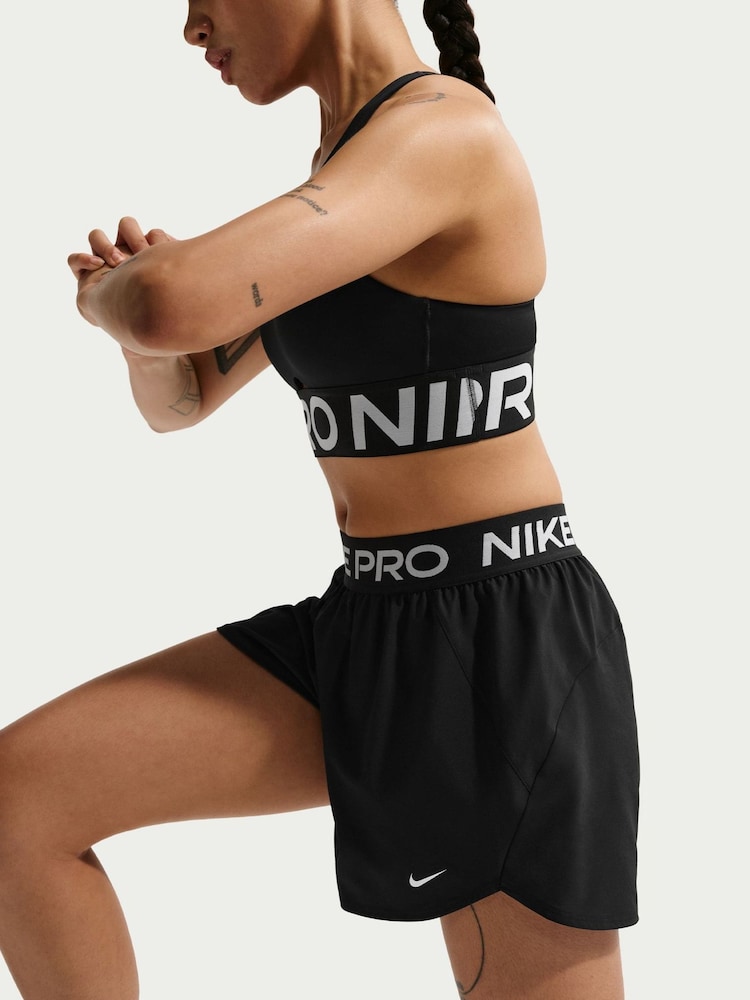 Nike Black Pro Dri-FIT Mid-Rise Brief-Lined 3" Woven Shorts - Image 5 of 5 Nike Black Pro Dri-FIT Mid-Rise Brief-Lined 3" Woven Shorts - Image 5 of 5
