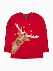 Frugi Red Terrific Christmas Circular T-Shirt - Image 1 of 3