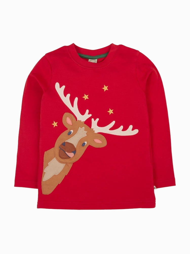 Frugi Red Terrific Christmas Circular T-Shirt - Image 1 of 3
