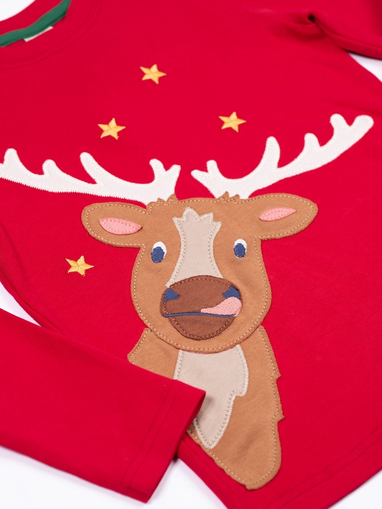 Frugi Red Terrific Christmas Circular T-Shirt - Image 3 of 3