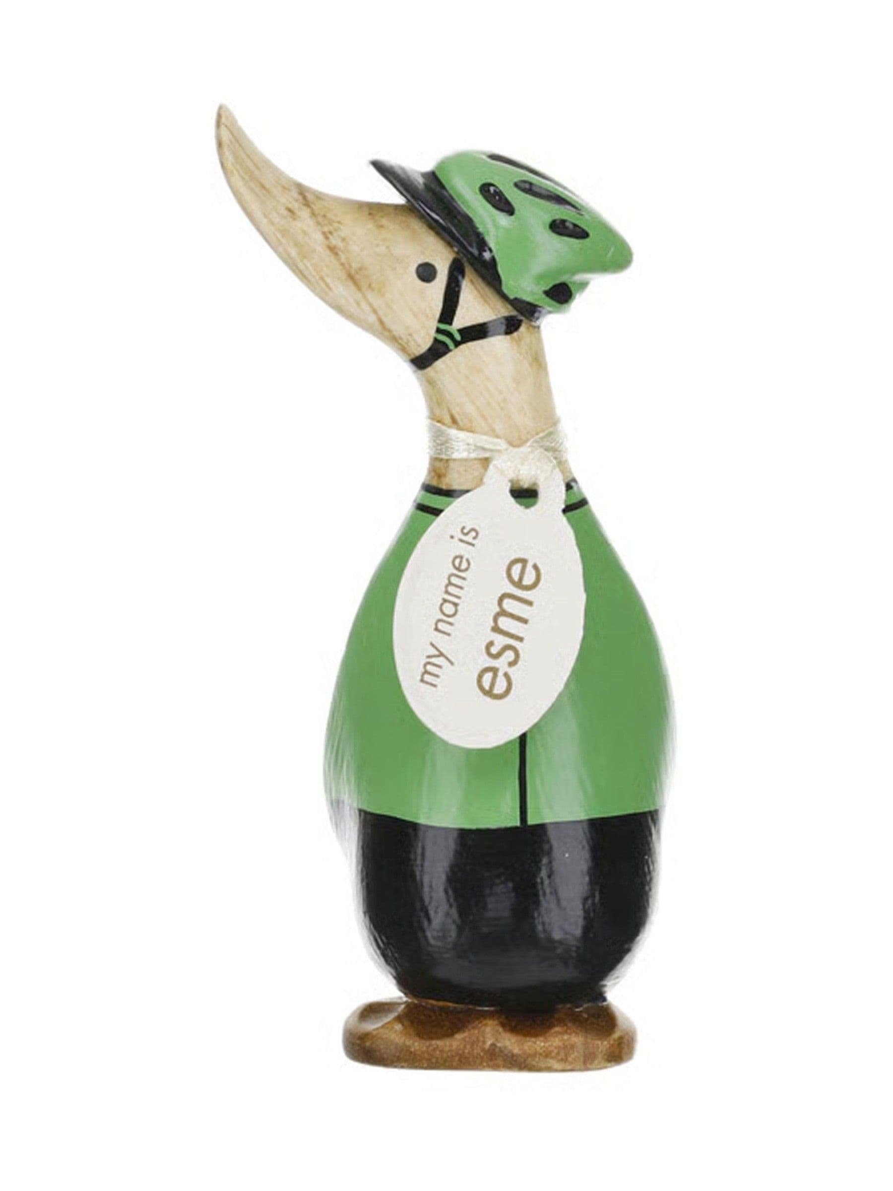Dcuk Unisex Green Cyclist Dinky Duck Wooden Ornament