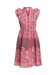 Gina Bacconi Pink Liat Boho Paisley Dress - Image 6 of 6