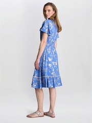 Gina Bacconi Blue ETNA Print Summer Dress - Image 3 of 7