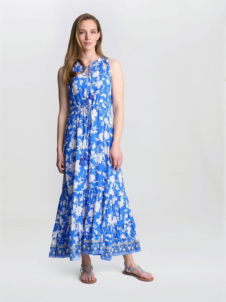 Gina Bacconi Blue Fawn Sleeveless Maxi Summer Dress - Image 3 of 3