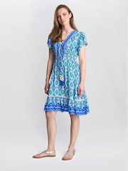 Vestido curto de verão Evana azul Gina Bacconi - Imagem 1 de 5