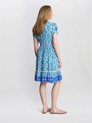Vestido curto de verão Evana azul Gina Bacconi - Imagem 2 de 5