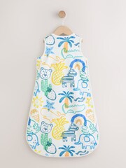 Blue Bright Safari Animals 0.5 Tog Sleeveless Baby Sleep Bag - Image 2 of 6