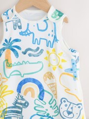 Blue Bright Safari Animals 0.5 Tog Sleeveless Baby Sleep Bag - Image 3 of 6