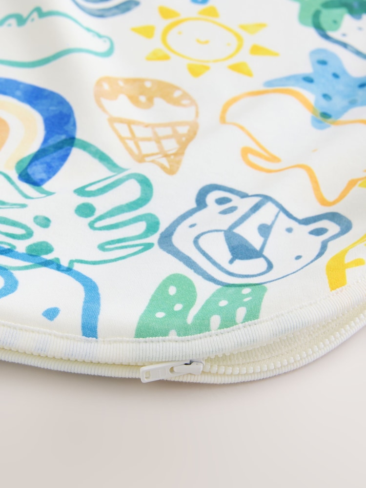Blue Bright Safari Animals 0.5 Tog Sleeveless Baby Sleep Bag - Image 6 of 6 Blue Bright Safari Animals 0.5 Tog Sleeveless Baby Sleep Bag - Image 6 of 6