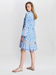 Shirt dress sem gola Eva Marie azul Gina Bacconi - Imagem 2 de 5