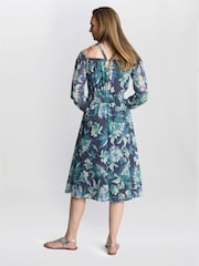 Gina Bacconi Blue Ryan Off Shoulder Midi Dress - Image 2 of 5