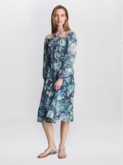 Gina Bacconi Blue Ryan Off Shoulder Midi Dress - Image 3 of 5