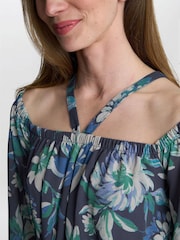 Gina Bacconi Blue Ryan Off Shoulder Midi Dress - Image 4 of 5