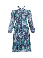 Gina Bacconi Blue Ryan Off Shoulder Midi Dress - Image 5 of 5