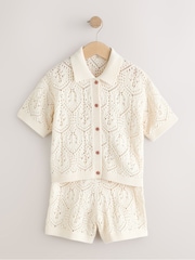 Cream Knitted Shirt & Shorts Set (3-16yrs) - Image 13 of 17