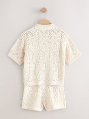 Cream Knitted Shirt & Shorts Set (3-16yrs) - Image 15 of 17