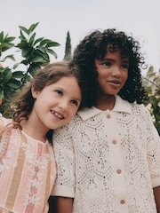 Cream Knitted Shirt & Shorts Set (3-16yrs) - Image 4 of 17