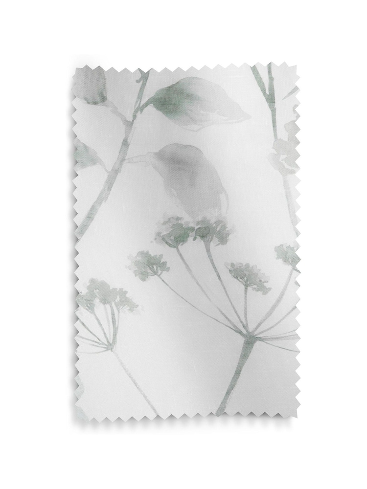 Sage Green Isla Floral Printed Eyelet Unlined Sheer Panel Voile Curtain - Image 4 of 4 Sage Green Isla Floral Printed Eyelet Unlined Sheer Panel Voile Curtain - Image 4 of 4
