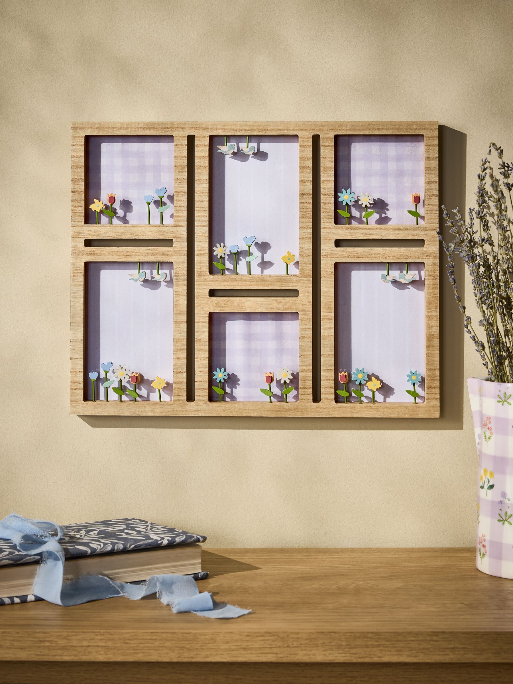 Buy Neutral Wood Flowers Multi Aperture Photo Frame from Next