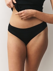 Black Thong Ultimate Comfort Knickers 7 Pack - Image 2 of 9