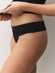 Black Thong Ultimate Comfort Knickers 7 Pack - Image 6 of 9