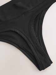 Black Thong Ultimate Comfort Knickers 7 Pack - Image 9 of 9