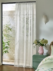 Ladder Stitch Slot Top Voile Unlined Sheer Panel Curtain - Imaginea 1 din 3