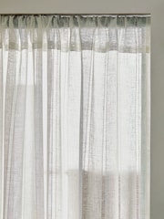 Ladder Stitch Slot Top Voile Unlined Sheer Panel Curtain - Imaginea 3 din 3