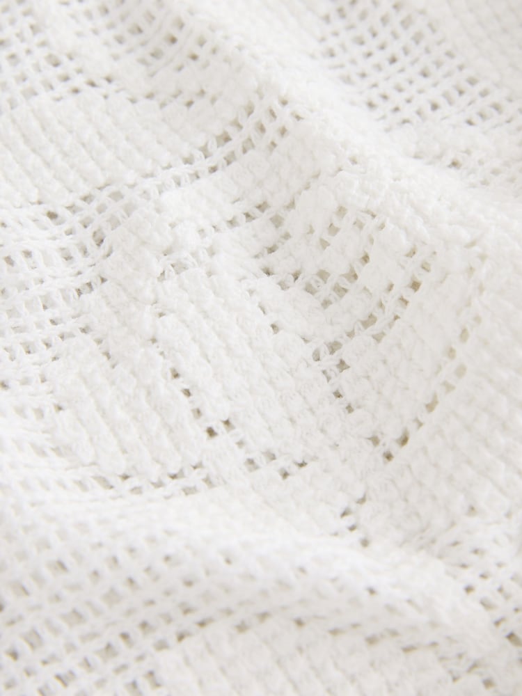 White Short Sleeve Floral Crochet Crew Neck T-Shirt - Image 8 of 8 White Short Sleeve Floral Crochet Crew Neck T-Shirt - Image 8 of 8